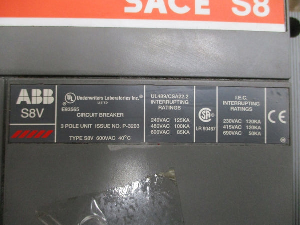 ABB S8V16EW4P404X 600VAC 1600A NSMP