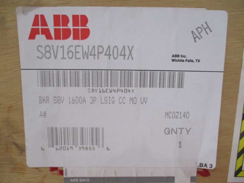 ABB S8V16EW4P404X 600VAC 1600A NSMP