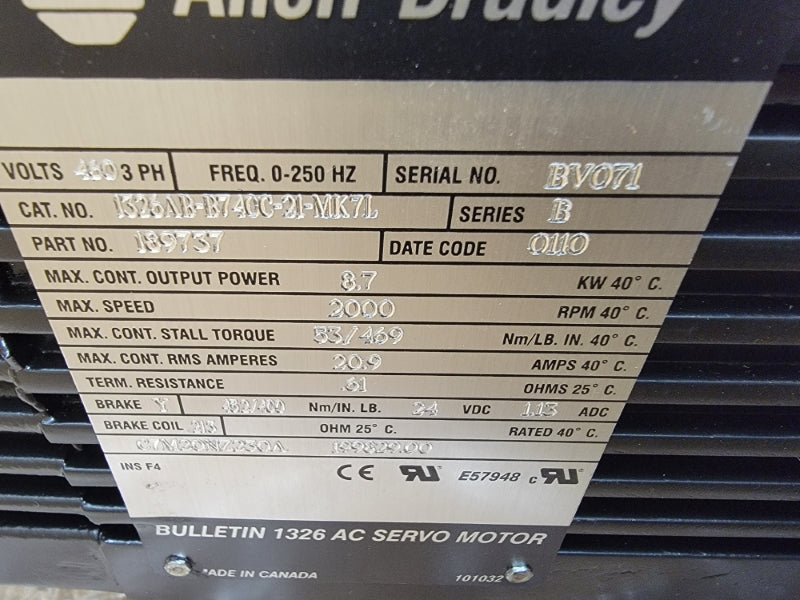 ALLEN BRADLEY 1326AB-B740C-21-MK7L SER. B 24VDC 20.9A NSMP