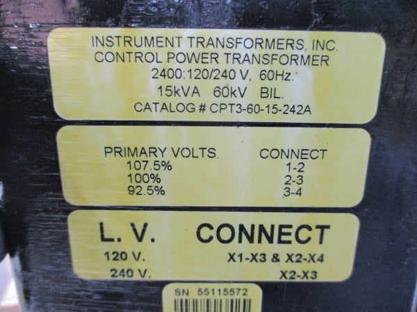 INSTRUMENT TRANSFORMERS CPT3-60-15-242A 120/240V NSNP