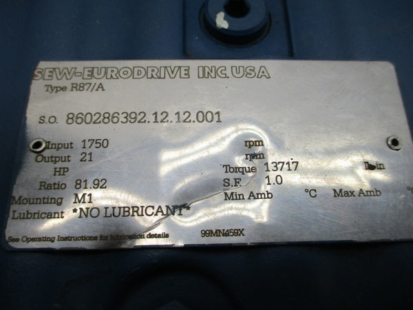 SEW-EURODRIVE R87/A NSNP