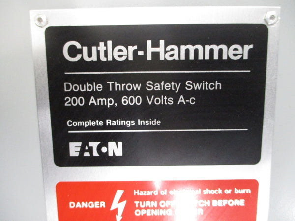 CUTLER HAMMER DT364FGK 600VAC 200A NSMP