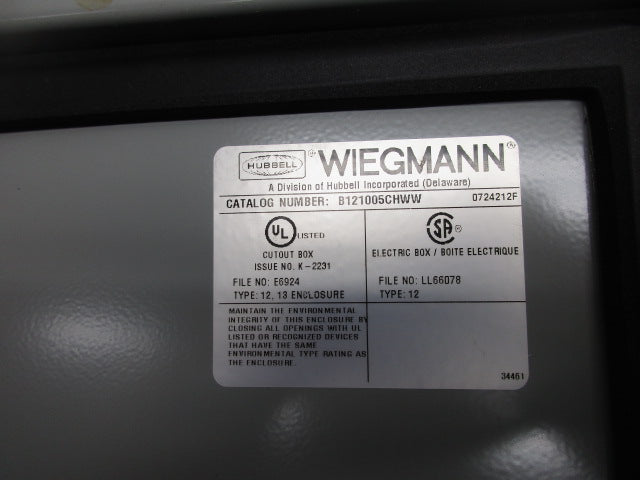 WIEGMANN (HUBBELL) B121005CHWW  (AS PICTURED) NSNP