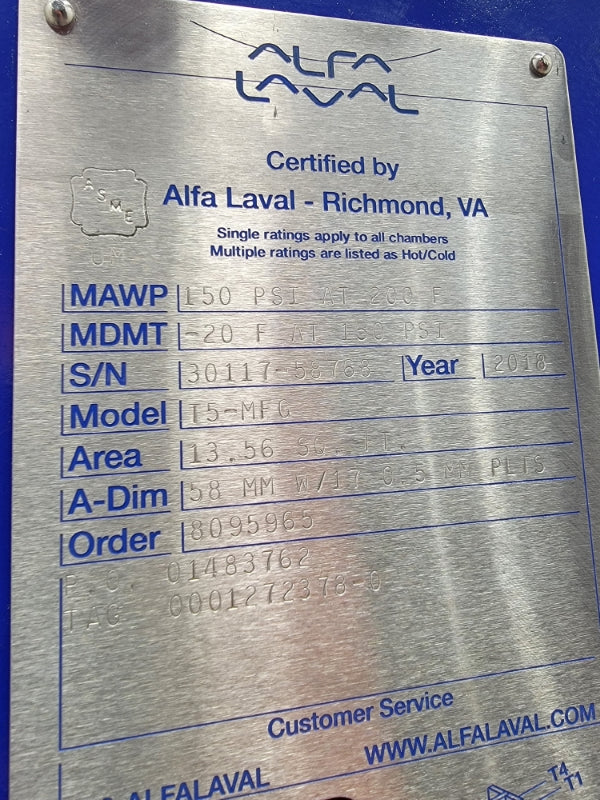 ALFA LAVAL T5-MFG 150PSI 200'F NSNP
