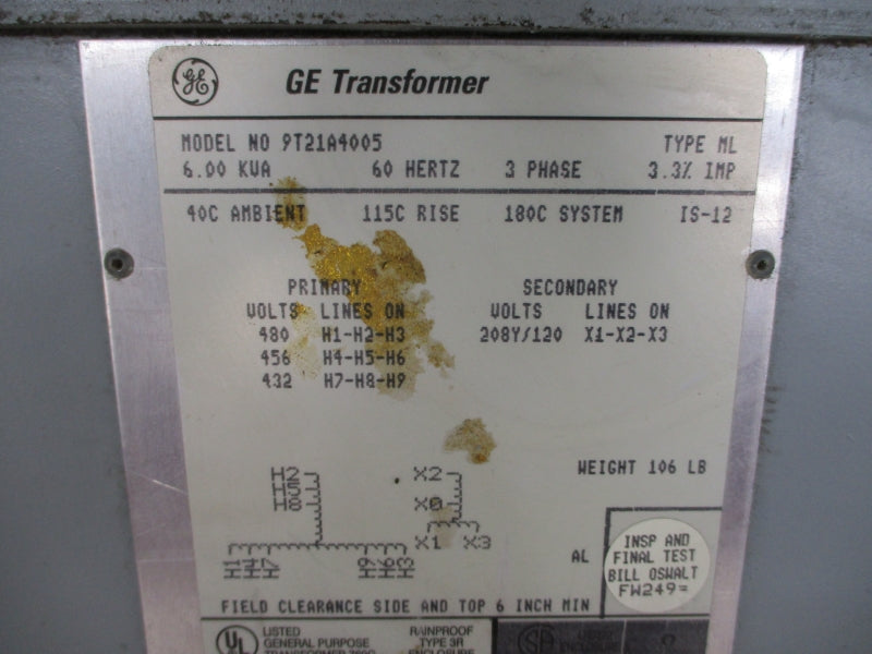 GENERAL ELECTRIC 9T21A4005 480V NSMP