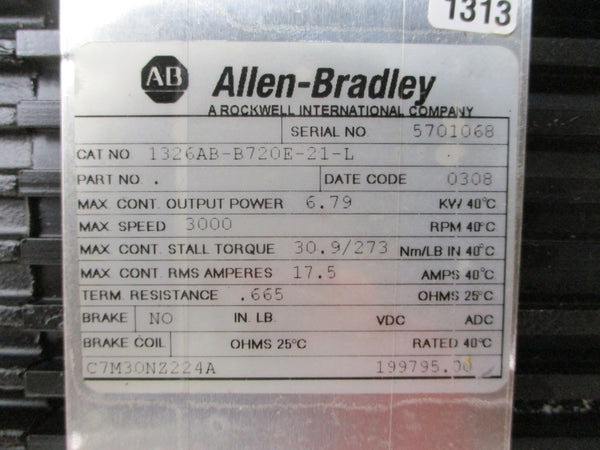 ALLEN BRADLEY 1326AB-B720E-21-L 17.5A REMAN
