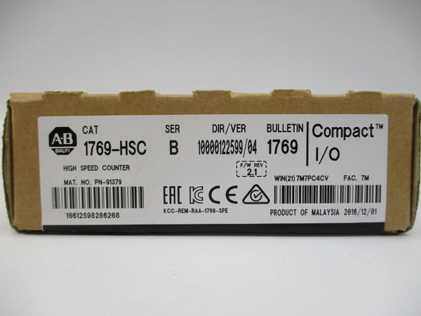ALLEN BRADLEY 1769-HSC SER. B F/W 2.1 DATE: 2016 NSFS