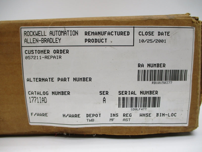 ALLEN BRADLEY 1771-IAD SER. A 120VAC/DC REMAN