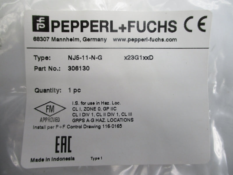 PEPPERL+FUCHS NJ5-11-N-G 306130 8.2VDC NSMP