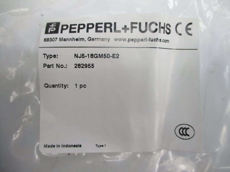 PEPPERL+FUCHS NJ5-18GM50-E2 282955 10-60VDC NSMP