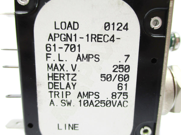 AIRPAX APGN1-1REC4-61-701 7A 250VAC NSNP