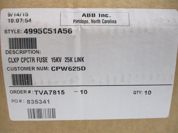 ABB 4995C51A56 15KV (PKG OF 10) NSMP