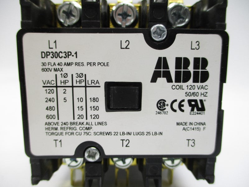 ABB DP30C3P-1 120VAC 30A NSMP