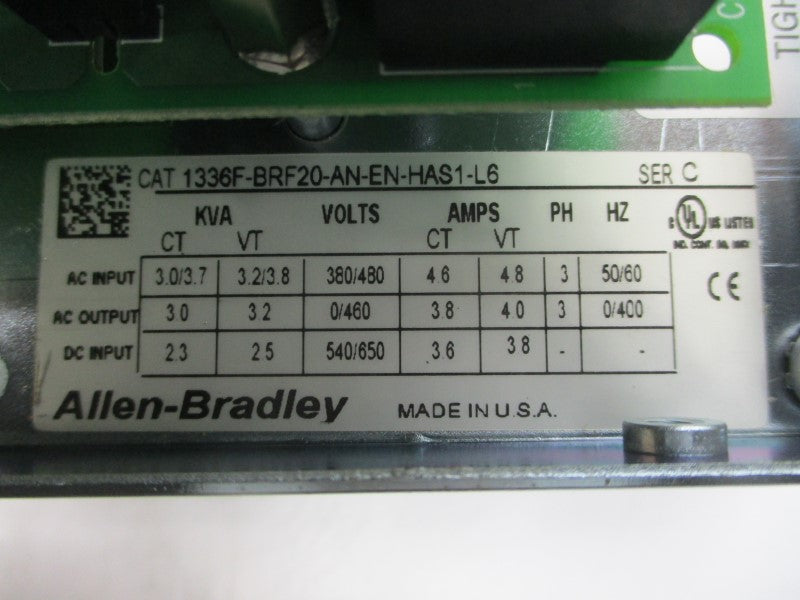 ALLEN BRADLEY 1336F-BRF20-AN-EN-HAS1-L6 SER. C 380/480V 4.8A NSMP
