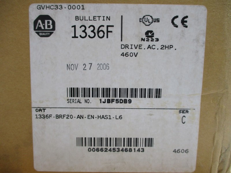 ALLEN BRADLEY 1336F-BRF20-AN-EN-HAS1-L6 SER. C 380/480V 4.8A NSMP