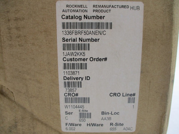ALLEN BRADLEY 1336F-BRF50-AN-EN SER. C 380-480VAC 10.7A REMAN