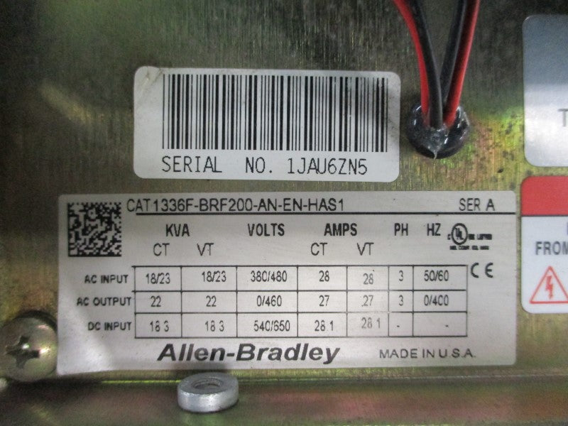 ALLEN BRADLEY 1336F-BRF200-AN-EN-HAS1 SER. A 380/480VAC 28.1A UNMP