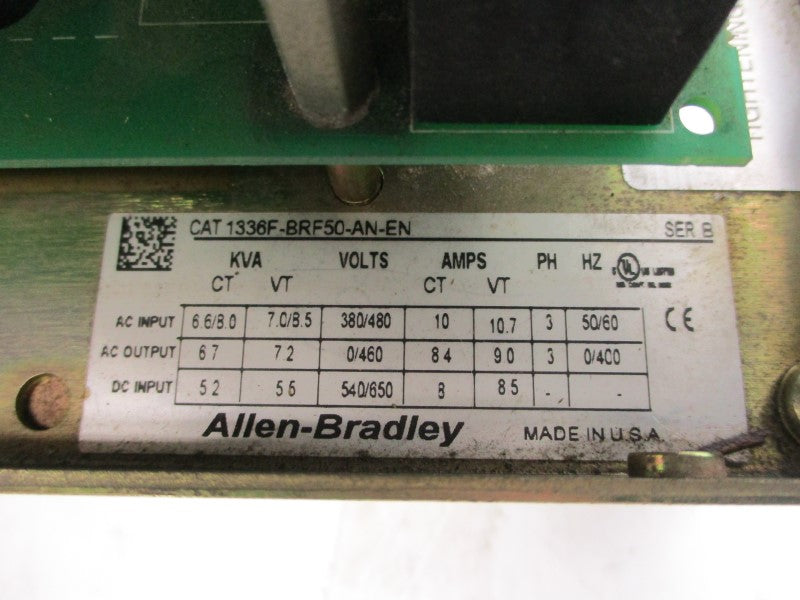 ALLEN BRADLEY 1336F-BRF50-AN-EN SER. B 380/480VAC 10.7A (AS PICTURED) UNMP