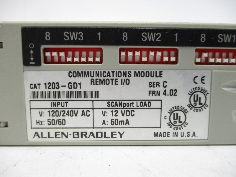ALLEN BRADLEY 1203-GD1 SER. C F/W 4.02 120/240VAC REMAN