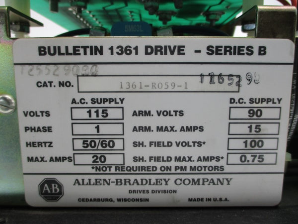 ALLEN BRADLEY 1361-R059-1 SER. B 115VAC 20A UNMP