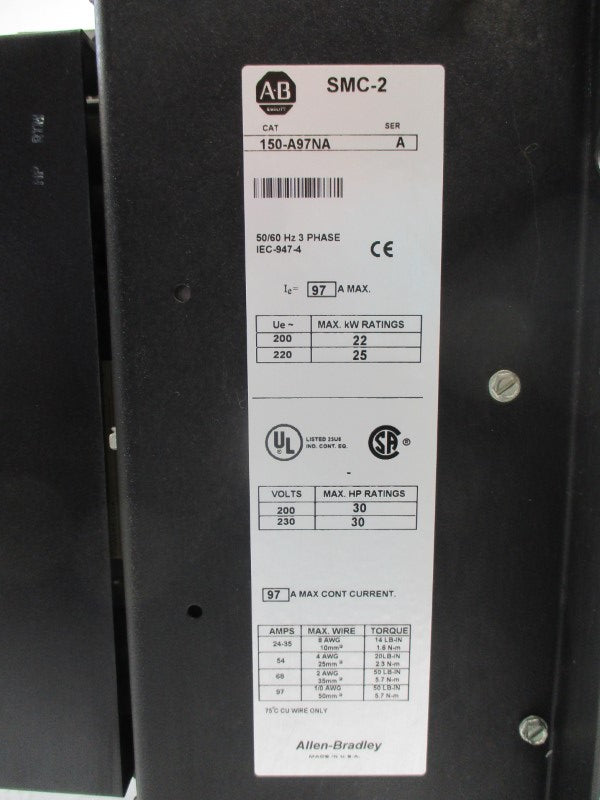 ALLEN BRADLEY 150-A97NA SER. A 200/230V 97A NSNP