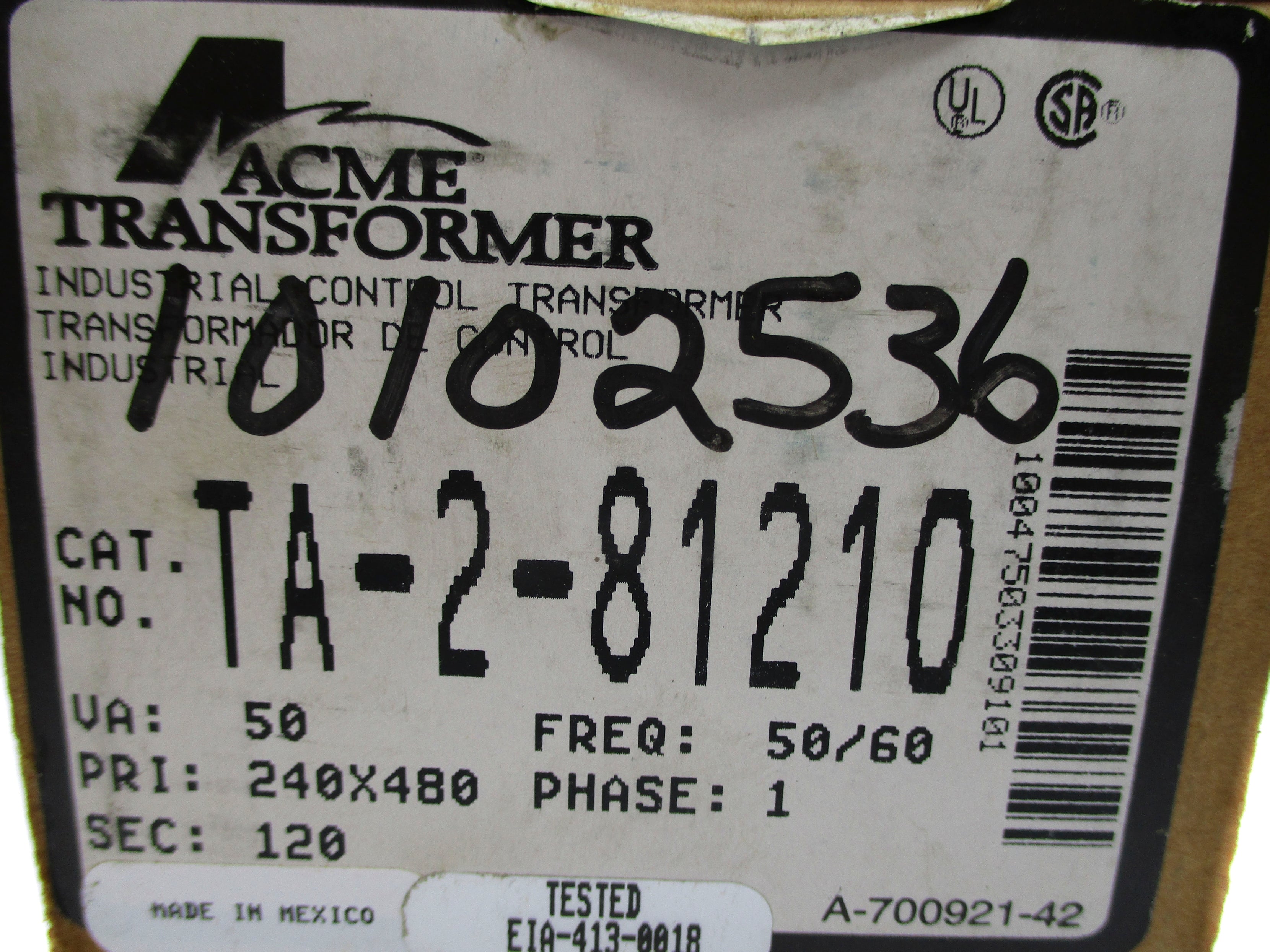 ACME TA-2-81210 480V NSMP