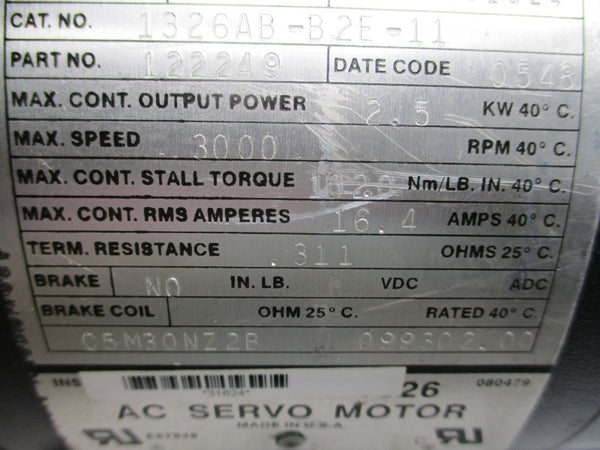 ALLEN BRADLEY 1326AB-B2E-11 16.4A REMAN