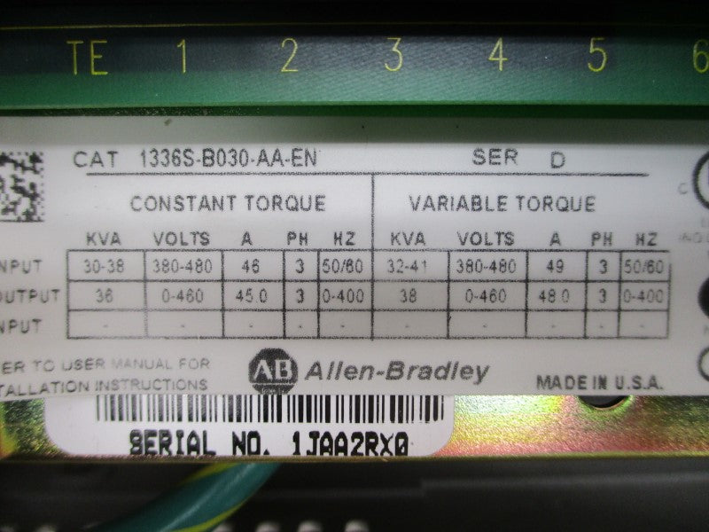 ALLEN BRADLEY 1336S-B030-AA-EN SER. D 380-480V 49A REMAN