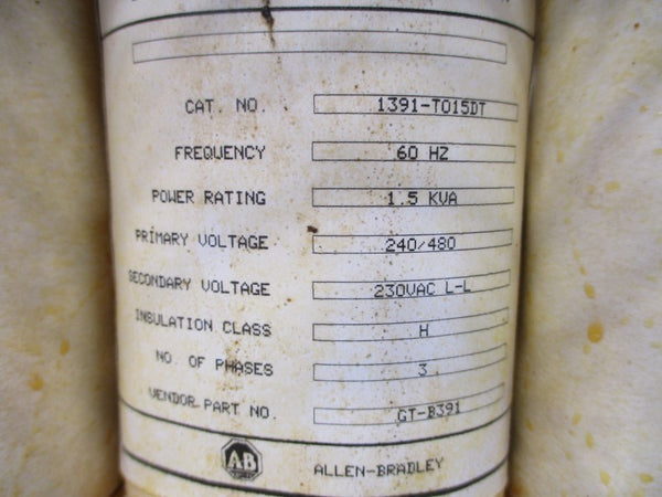 ALLEN BRADLEY 1391-T015DT 240/480V NSMP