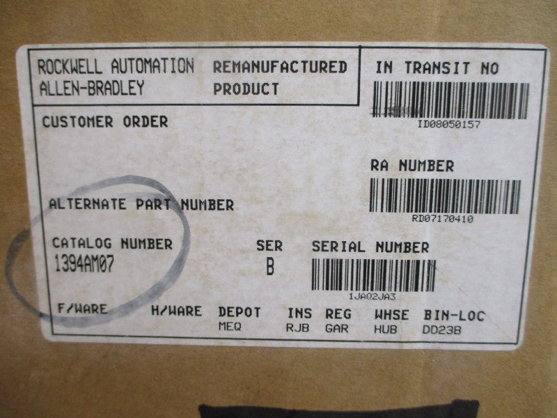 ALLEN BRADLEY 1394-AM07 SER. B 310/390VAC 15A REMAN