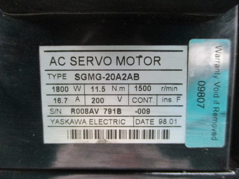 YASKAWA ELECTRIC SGMG-20A2AB 200V 16.7A UNMP