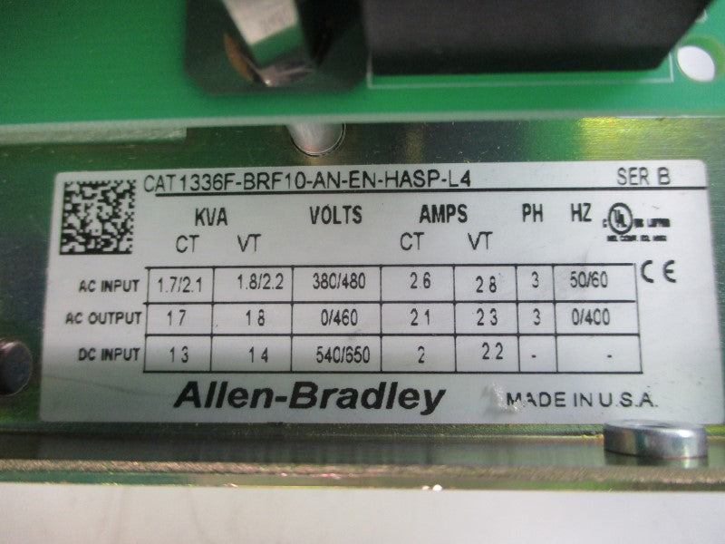 ALLEN BRADLEY 1336F-BRF10-AN-EN-HASP-L4 SER. B 380/480VAC 2.6/2.8A NSMP