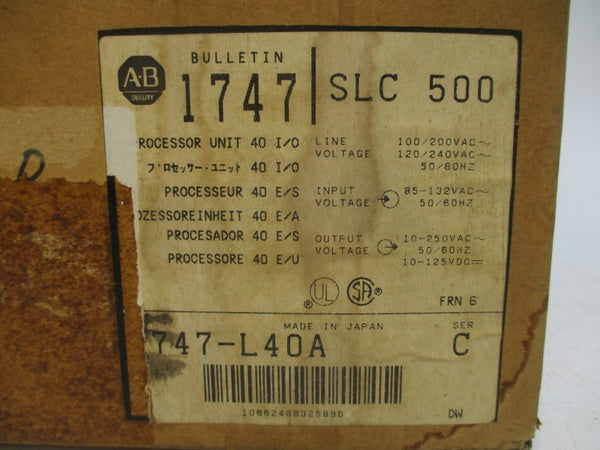ALLEN BRADLEY 1747-L40A SER. C F/W 6 85-132VAC 15A NSMP