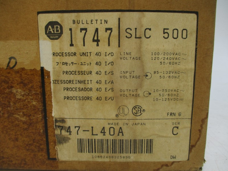 ALLEN BRADLEY 1747-L40A SER. C F/W 6 85-132VAC 15A NSMP