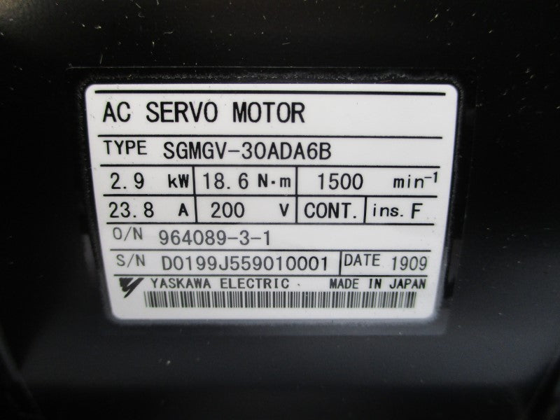 YASKAWA ELECTRIC SGMGV-30ADA6B 200VAC 23.8A NSNP