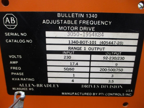 ALLEN BRADLEY 1340-BOT-101 405447-28 230V 17.4A UNMP