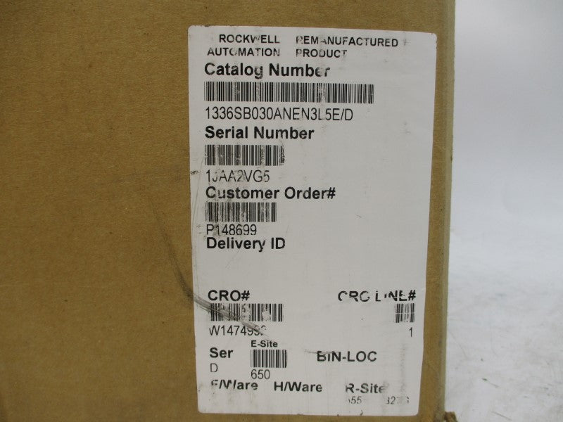 ALLEN BRADLEY 1336S-B030-AN-EN3-L5E SER. D 380-480VAC 46/49A REMAN