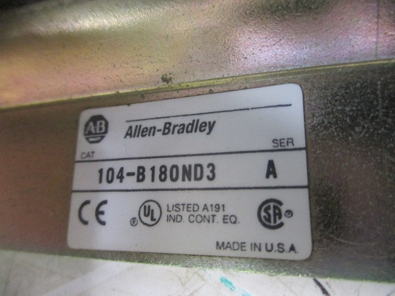 ALLEN BRADLEY 104-B180ND3 SER. A 110/120V 57-180A UNMP