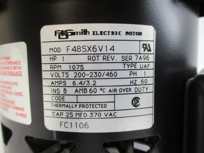 A.O. SMITH FC1106 F48SX6V14 200-230/460V 6.4/3.2A NSMP