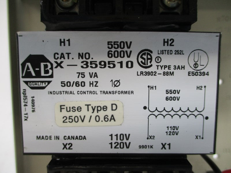 ALLEN BRADLEY 109-A09AC3-A1F-6-7 600V 0.6A UNMP