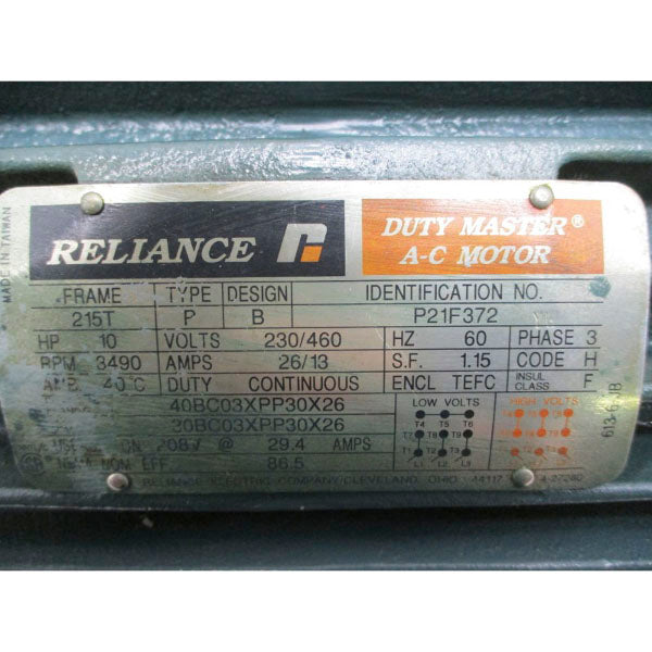 RELIANCE ELECTRIC P21F372 230/460V 26/13A NSNP