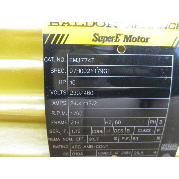 BALDOR EM3774T 07H002Y179G1 230/460V 24.4/12.2A NSMP