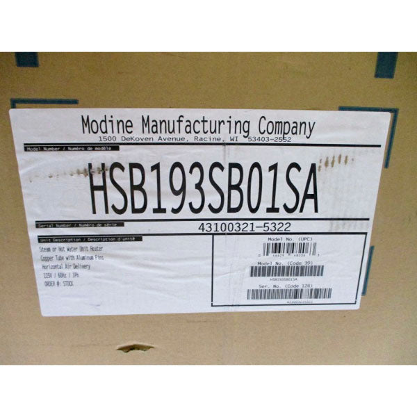 MODINE HSB193SB01SA 115V 4.2A NSMP