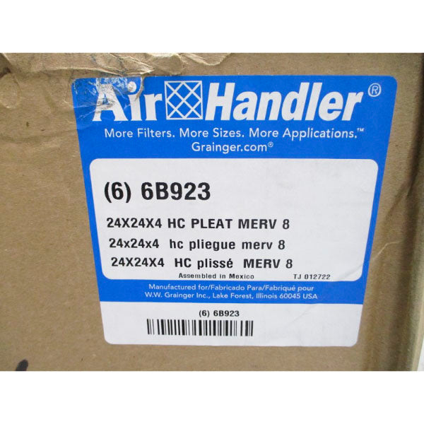 AIR HANDLER 6B923 MERV8 24X24X4 (PKG OF 6) NSMP