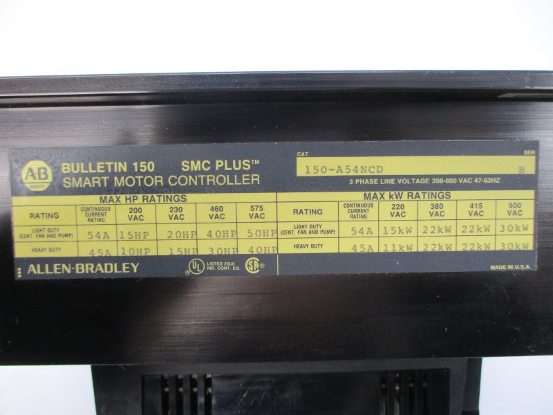 ALLEN BRADLEY 150-A54NCD SER. B 208-600VAC 54A NSNP