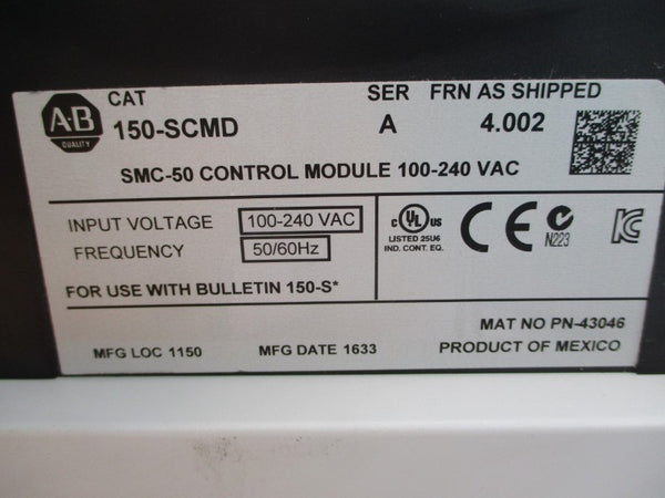 ALLEN BRADLEY 150-SB4NBD SER. A 460VAC 180A (AS PICTURED) NSNP