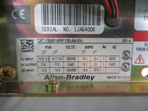 ALLEN BRADLEY 1336F-BRF100-AA-EN SER. A 380/480VAC 16.4/22.4A NSNP