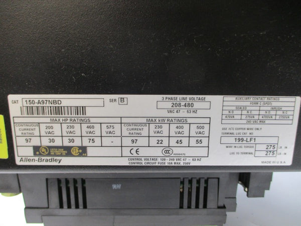 ALLEN BRADLEY 150-A97NBD SER. B 575VAC 75A NSNP