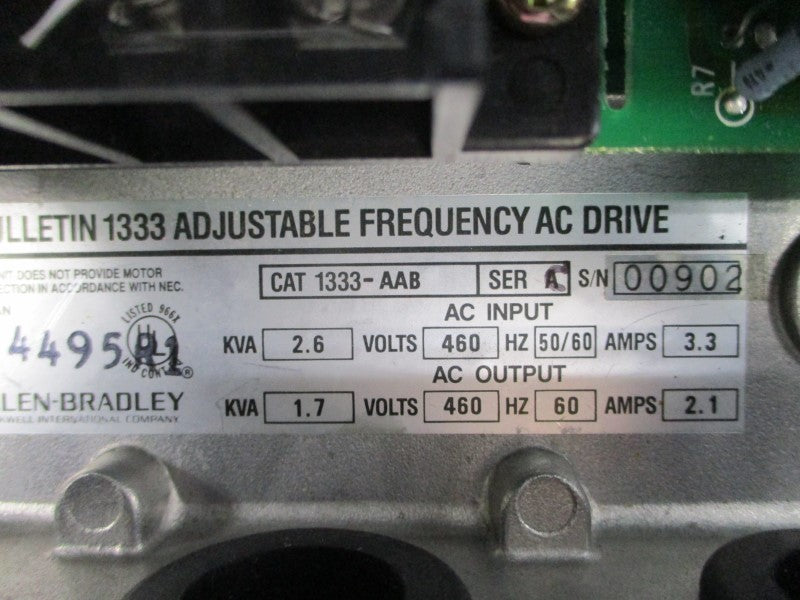 ALLEN BRADLEY 1333-AAB SER. A 460VAC 3.3A NSNP