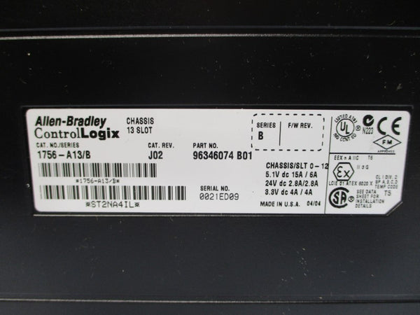 ALLEN BRADLEY 1756-A13 SER. B 24VDC 2.8A REV. J02 NSNP